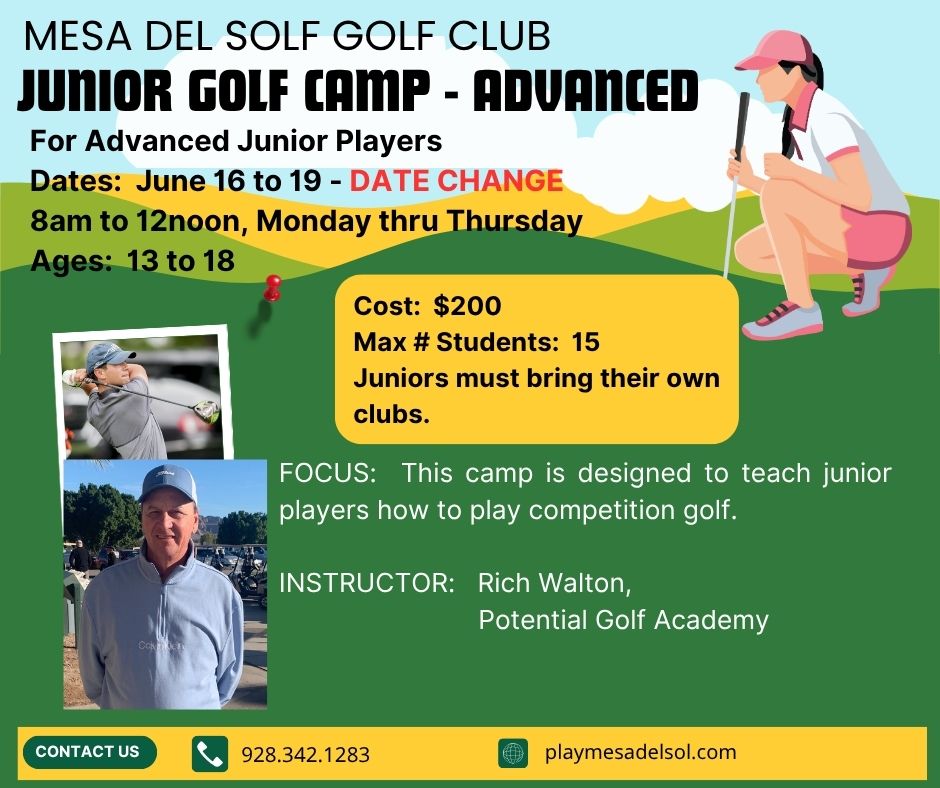 Junio Golf Camp Advanced 2025 - Revised Dates